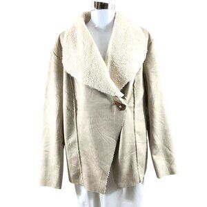 Mountain Khakis Womens Lolo Faux Shearling Jacket Relaxed Fit Beige Size L